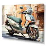 Beige Scooter City Explorer - Scooter Canvas Wall Art