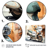 Beige Scooter City Explorer - Scooter Canvas Wall Art