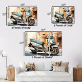 Beige Scooter City Explorer - Scooter Canvas Wall Art