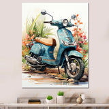Blue Scooter Coastal Cruiser I - Scooter Canvas Wall Art