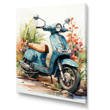 Blue Scooter Coastal Cruiser I - Scooter Canvas Wall Art