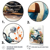 Blue Scooter Coastal Cruiser I - Scooter Canvas Wall Art