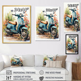 Blue Scooter Coastal Cruiser I - Scooter Canvas Wall Art