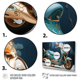 Turquoise Gold Scooter Custom Cruiser I - Scooter Canvas Wall Art
