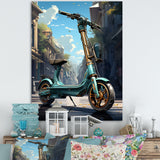 Turquoise Gold Scooter Electric Glide - Scooter Canvas Wall Art
