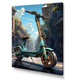 Turquoise Gold Scooter Electric Glide - Scooter Canvas Wall Art