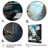 Turquoise Gold Scooter Electric Glide - Scooter Canvas Wall Art