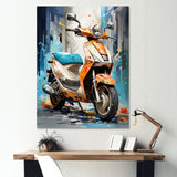 Coral Electric Glide Scooter - Scooter Canvas Wall Art