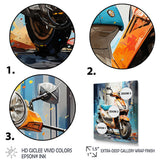 Coral Electric Glide Scooter - Scooter Canvas Wall Art