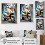 Coral Electric Glide Scooter - Scooter Canvas Wall Art