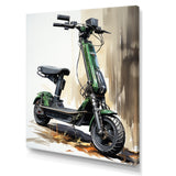 Green Scooter Electric Glide - Scooter Canvas Wall Art