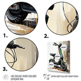 Green Scooter Electric Glide - Scooter Canvas Wall Art