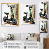 Green Scooter Electric Glide - Scooter Canvas Wall Art