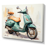 Green Scooter Family Fun - Scooter Canvas Wall Art