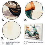 Green Scooter Family Fun - Scooter Canvas Wall Art