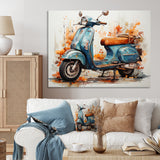 Blue Family Fun Scooter - Scooter Canvas Wall Art