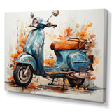 Blue Family Fun Scooter - Scooter Canvas Wall Art