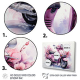 Pink Scooter Floral Fantasy I - Scooter Canvas Wall Art