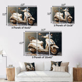 White Gold Scooter Luxury Elegance - Scooter Canvas Wall Art
