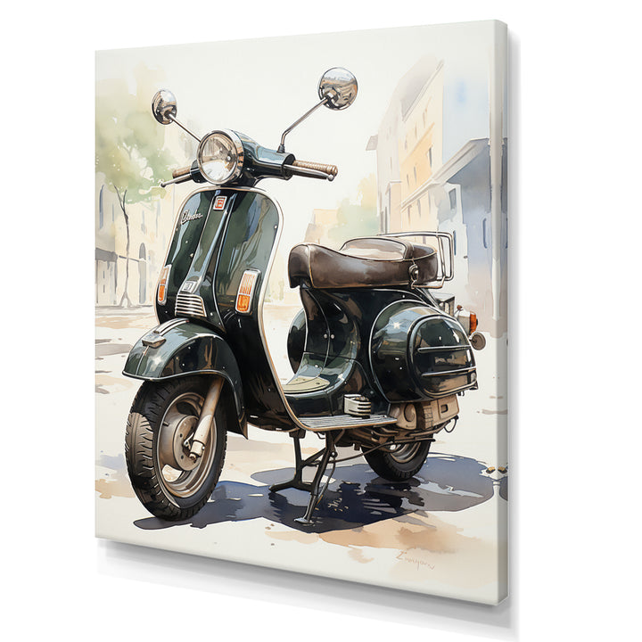 Scooter Retro Rider I - Scooter Canvas Wall Art