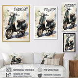Scooter Retro Rider I - Scooter Canvas Wall Art