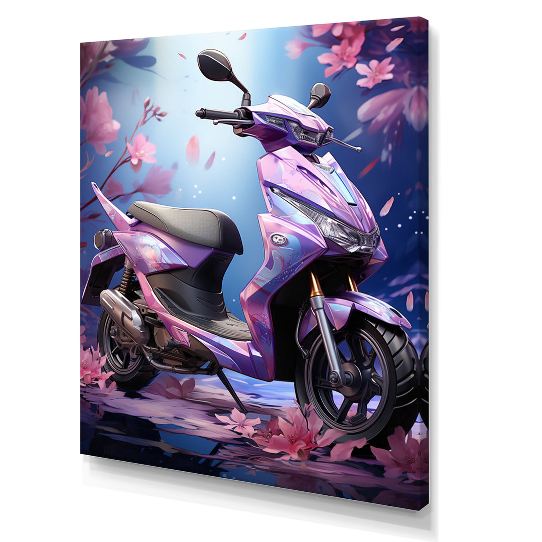 Purple Scooter Sporty Speedster - Scooter Canvas Wall Art