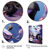 Purple Scooter Sporty Speedster - Scooter Canvas Wall Art
