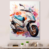 White Scooter Sporty Speedster - Scooter Canvas Wall Art