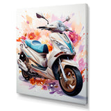 White Scooter Sporty Speedster - Scooter Canvas Wall Art