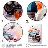 White Scooter Sporty Speedster - Scooter Canvas Wall Art
