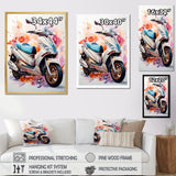 White Scooter Sporty Speedster - Scooter Canvas Wall Art