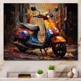 Orange Blue Scooter Street Styler - Scooter Canvas Wall Art