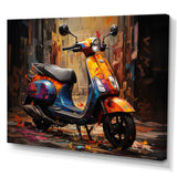 Orange Blue Scooter Street Styler - Scooter Canvas Wall Art