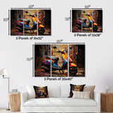 Orange Blue Scooter Street Styler - Scooter Canvas Wall Art