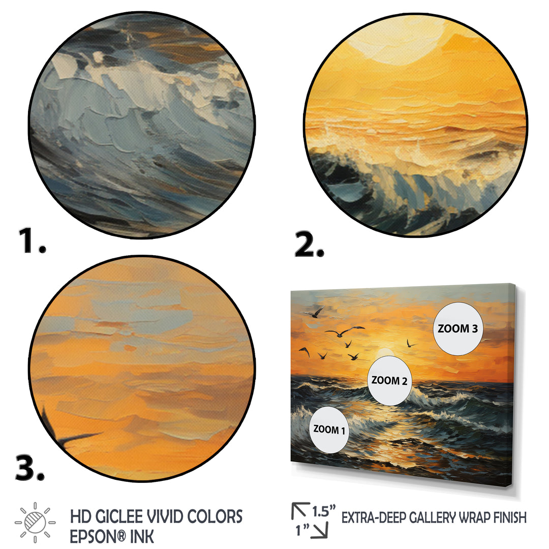 Seagulls At Beach Sunset - Seagull Wall Decor