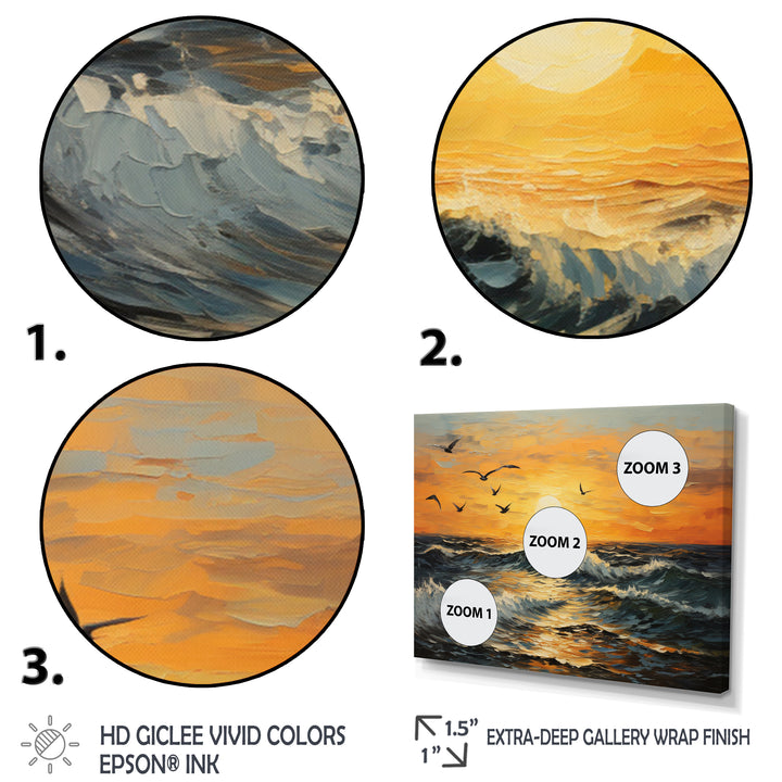 Seagulls At Beach Sunset - Seagull Wall Decor