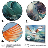Seagulls Dance Pointillism Over Sea - Seagull Wall Decor