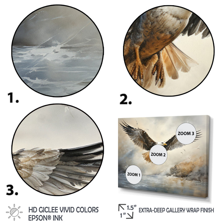 Seagull Silent Flight - Multi-Color Seagull Wall Art