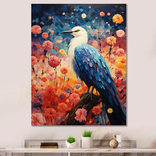 Seagull Whimsical Wings Pointillism - Seagull Framed Canvas Art