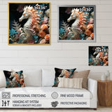 Seahorse With Flowers Sanctuary - Seahorse Home Decor Art