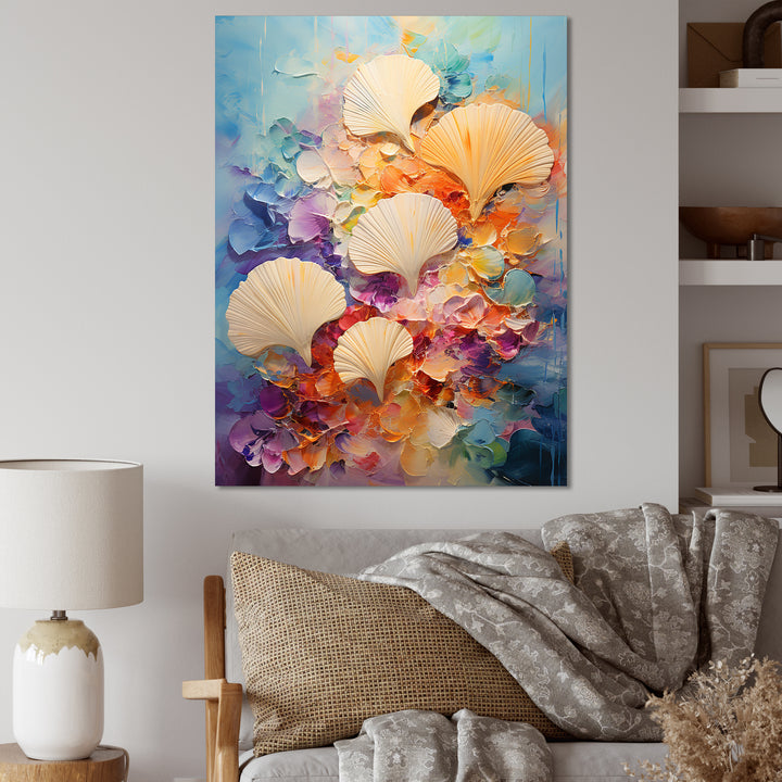 Abstract Ocean Seashell Collage - Seashell Bedroom Wall Art