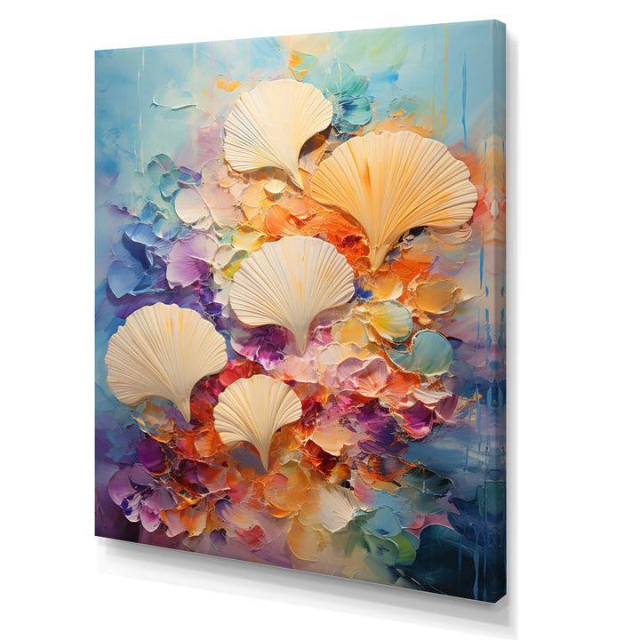 Abstract Ocean Seashell Collage - Seashell Bedroom Wall Art