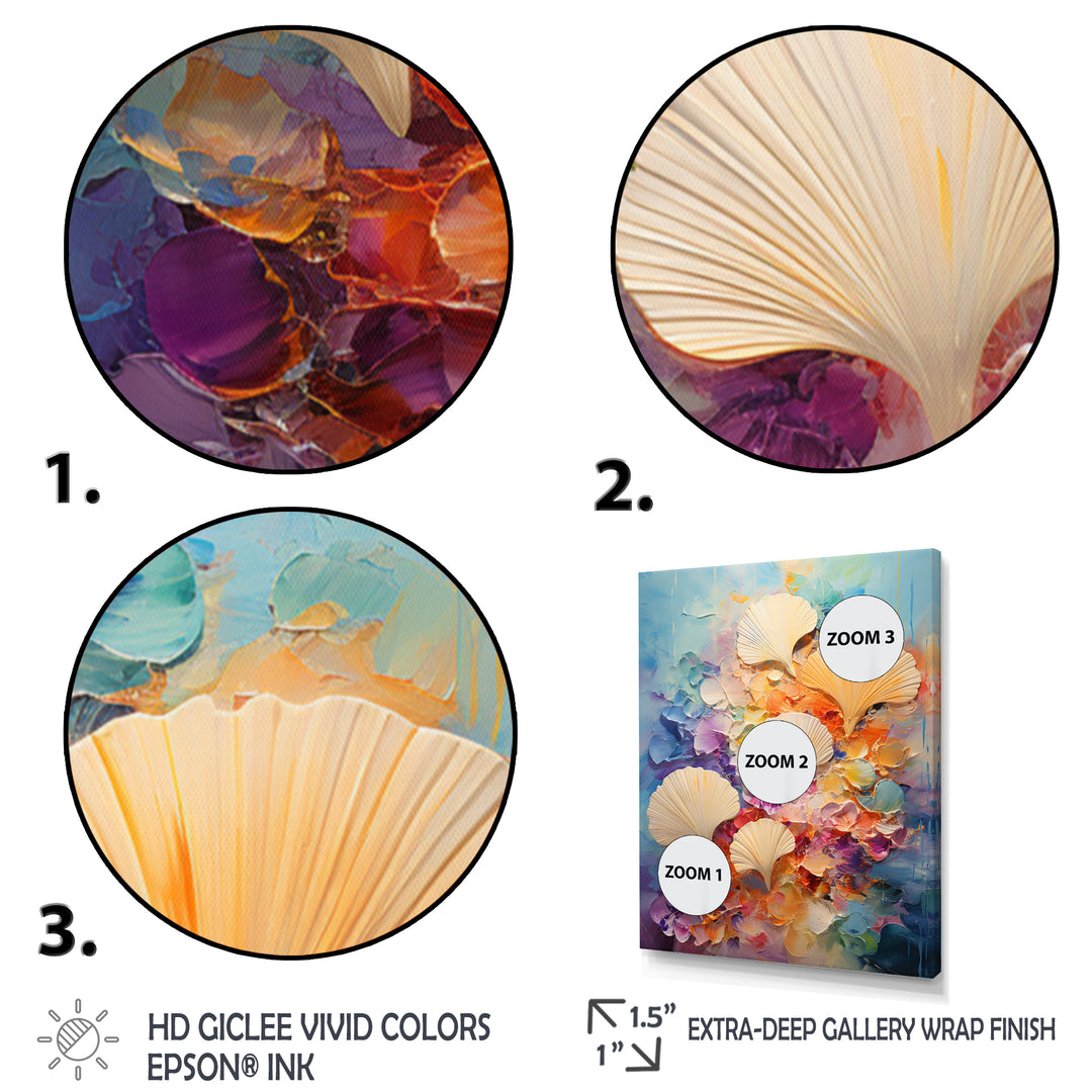 Abstract Ocean Seashell Collage - Seashell Bedroom Wall Art