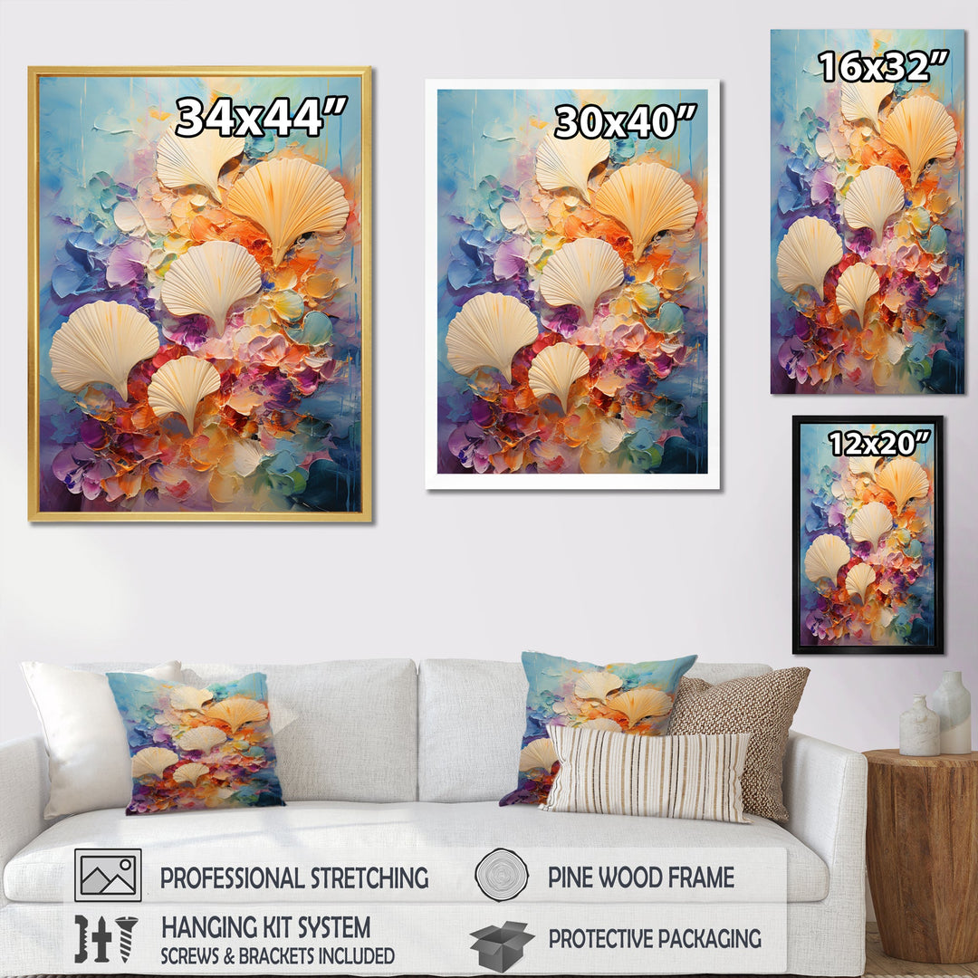 Abstract Ocean Seashell Collage - Seashell Bedroom Wall Art