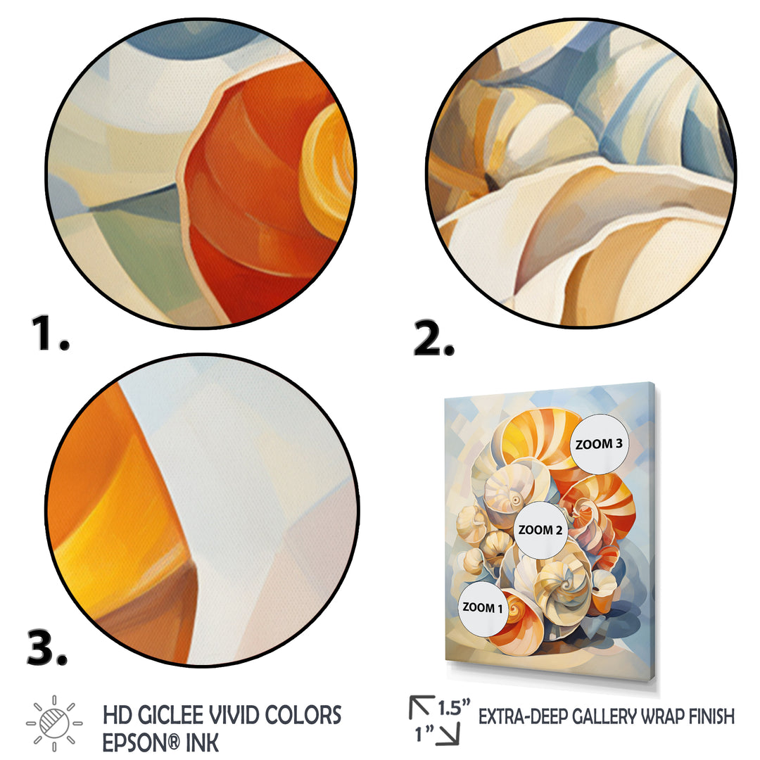 Cubist Colorful Seashells - Seashell Wall Decor
