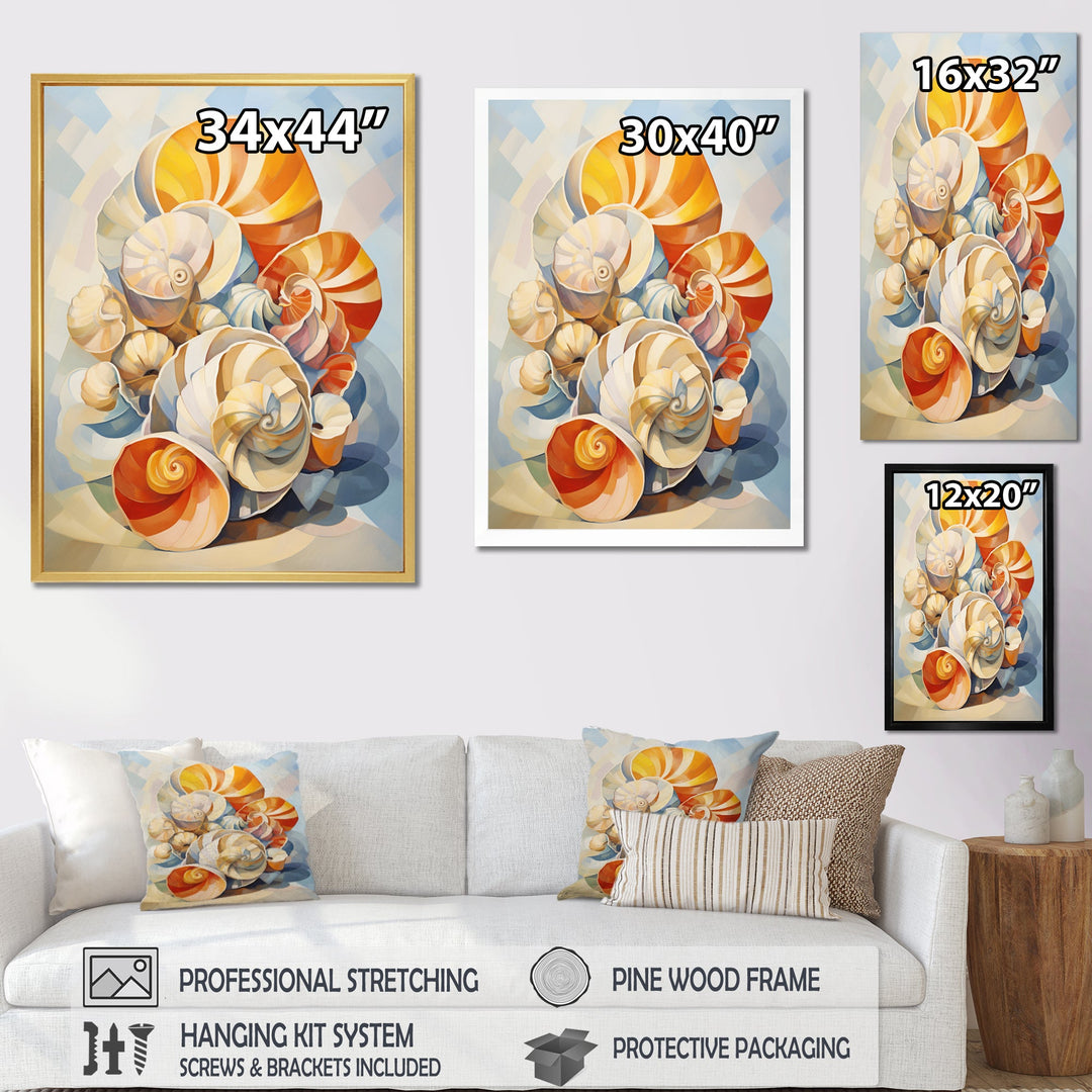 Cubist Colorful Seashells - Seashell Wall Decor