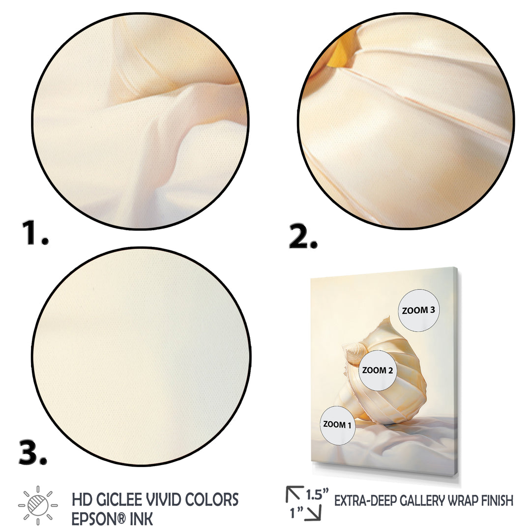 Seashell Minimalist Gems - Beige Seashell Wall Art
