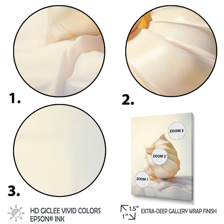 Seashell Minimalist Gems - Beige Seashell Wall Art