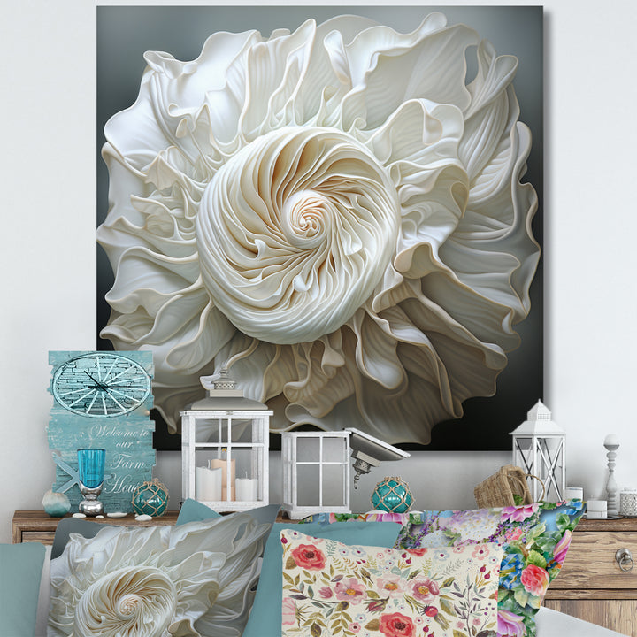 Monochromatic Seashells - Seashell Living Room Wall Art