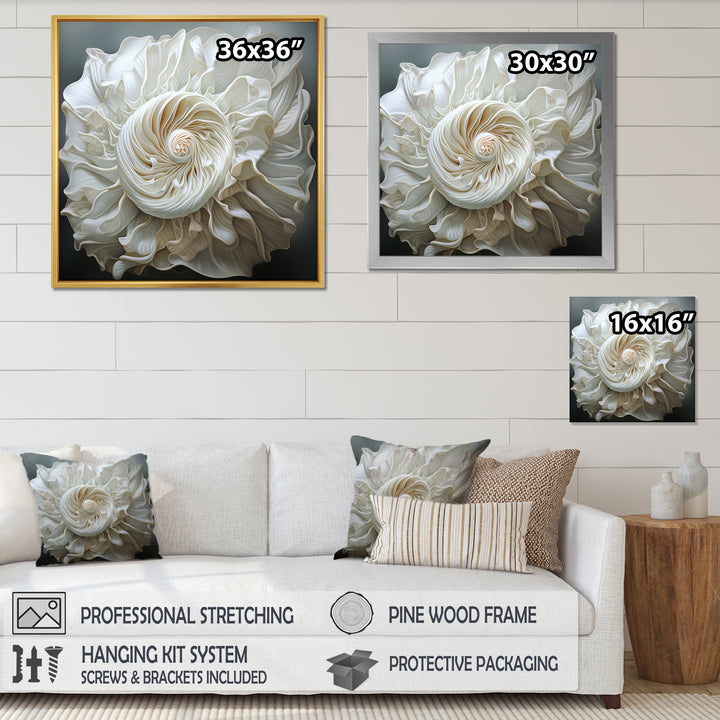 Monochromatic Seashells - Seashell Living Room Wall Art